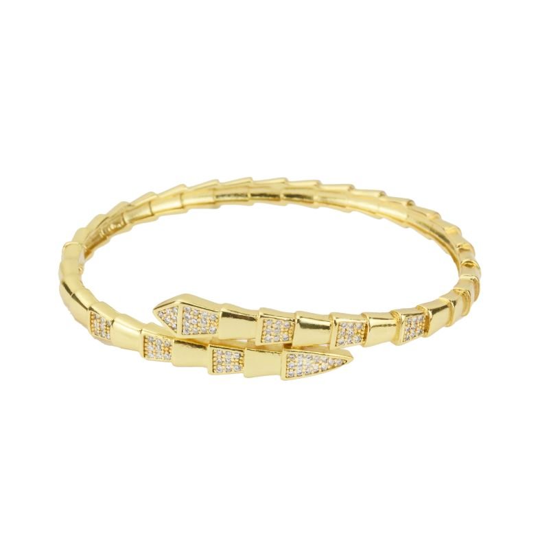 Bracelete Inspiração Cobra Cravejado