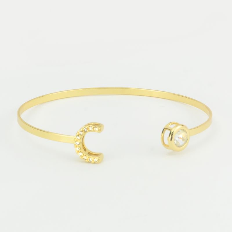 Bracelete Ajustável Letra Cravejada Com Ponto de Luz