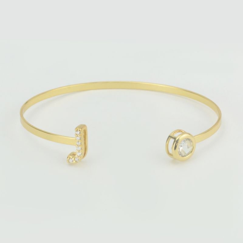 Bracelete Ajustável Letra Cravejada Com Ponto de Luz
