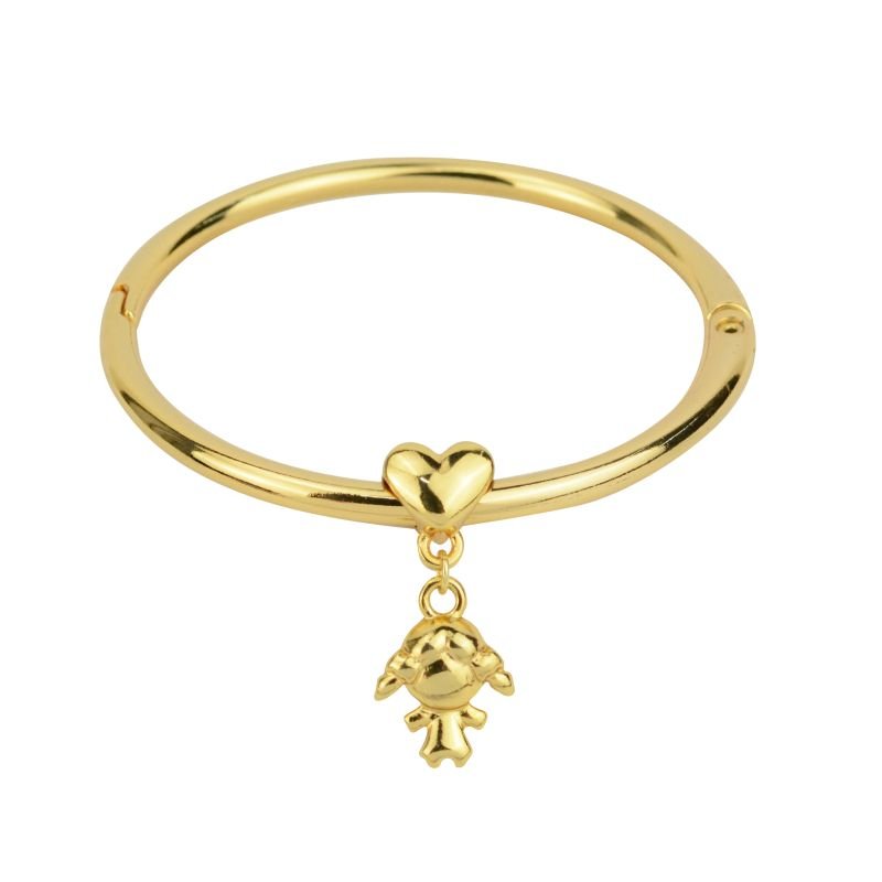 Bracelete Liso com Pingente Filho (a) Fecho Click