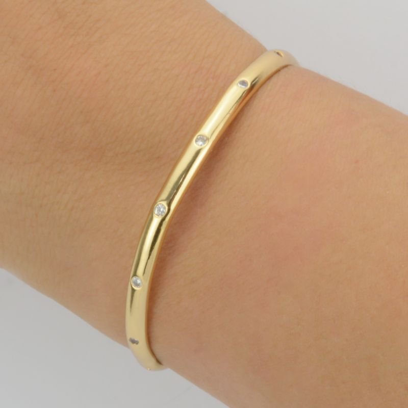 Bracelete Liso com Pontos de Luz
