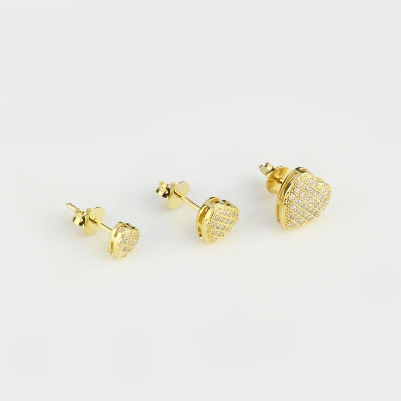Brincos Trio de Coração Cravejado com Zircônias