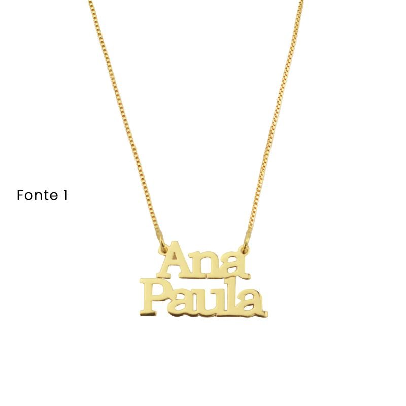 Colar Veneziana com Nome Composto Infantil Personalizado