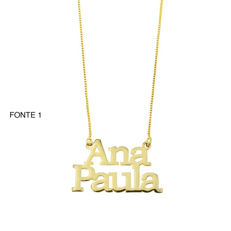 Colar Veneziana com Nome Composto Personalizado