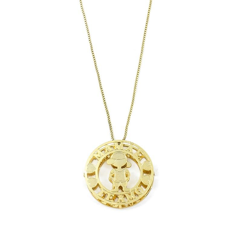 Colar Veneziana Medalha Vazada com Menino