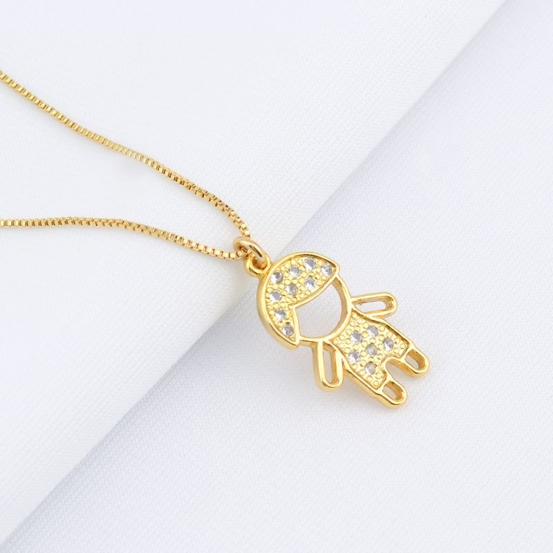 Colar Veneziana Menino Cravejado com Zircônias