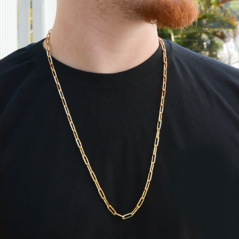 Corrente Cadeado Alongado 5mm com fecho canhão