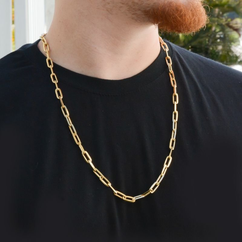 Corrente Cadeado Alongado 6mm com Fecho Canhão