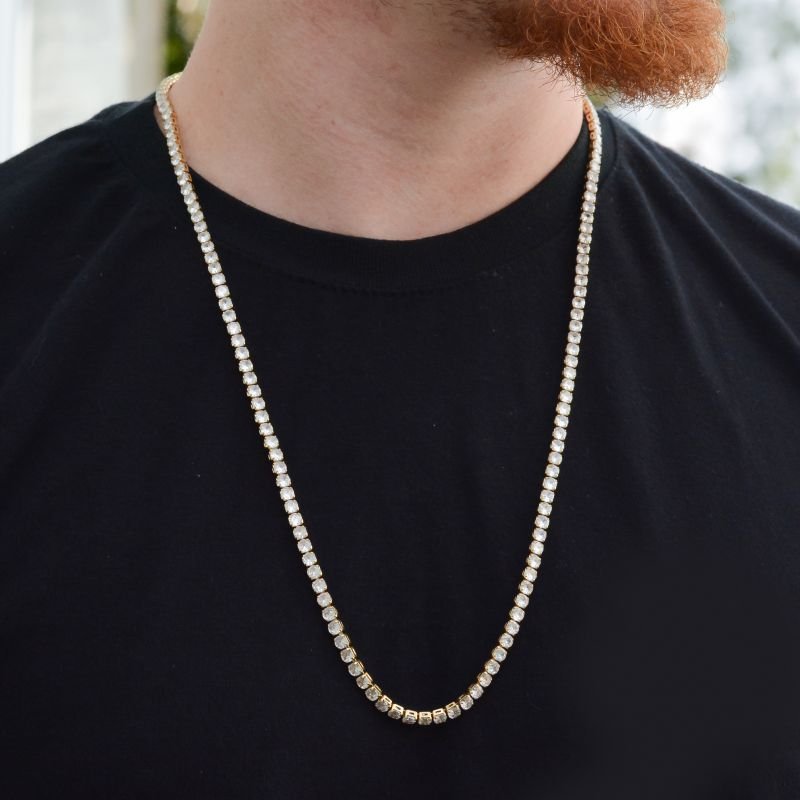 Corrente Riviera Cristal 4mm com Fecho Gaveta Trava Dupla