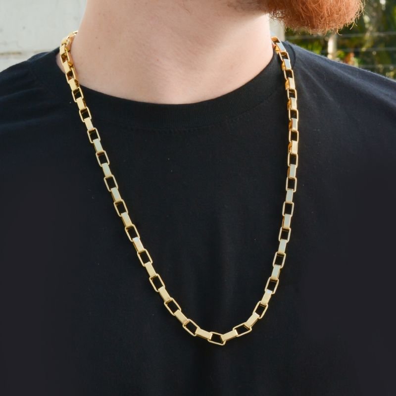 Corrente Veneziana Tijolinho 7mm Fecho Gaveta Duplo