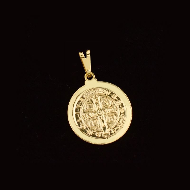 Pingente São Bento Medalha Média com Bordas Laminadas