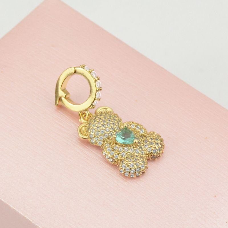 Pingente Urso Médio com Zircônia Verde