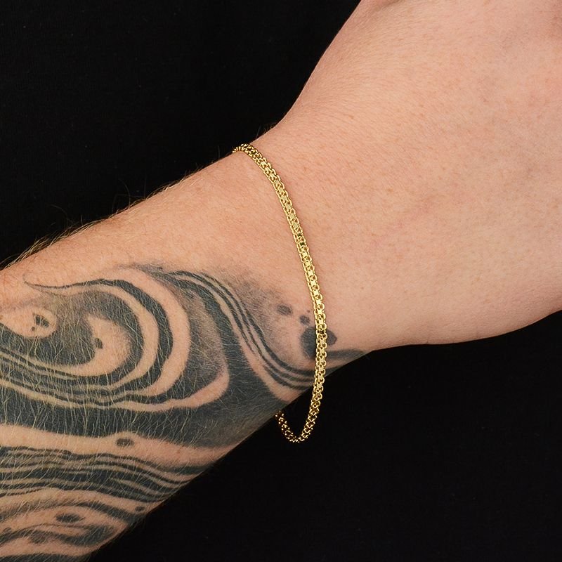 Pulseira Cadeado Duplo 3mm com Fecho Gaveta Trava Única