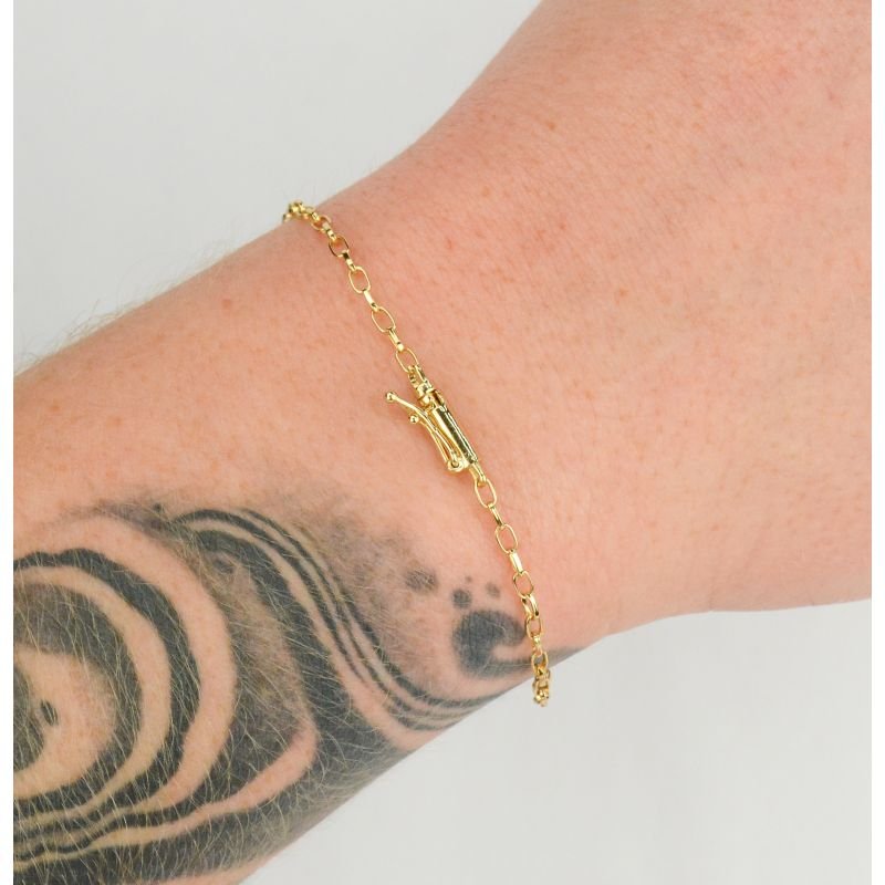 Pulseira Cadeado Laminado 2mm Fecho Canhão