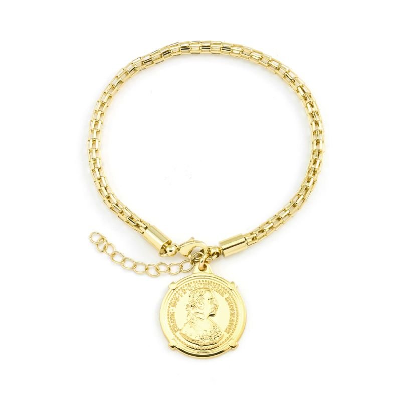 Pulseira com Pingente Moeda