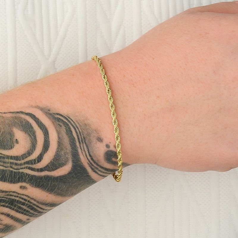 Pulseira Cordão Baiano 3mm com Fecho Canhão