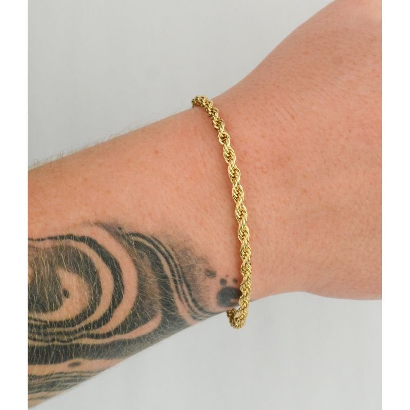 Pulseira Cordão Baiano 4mm F. Canhão Sanfonado