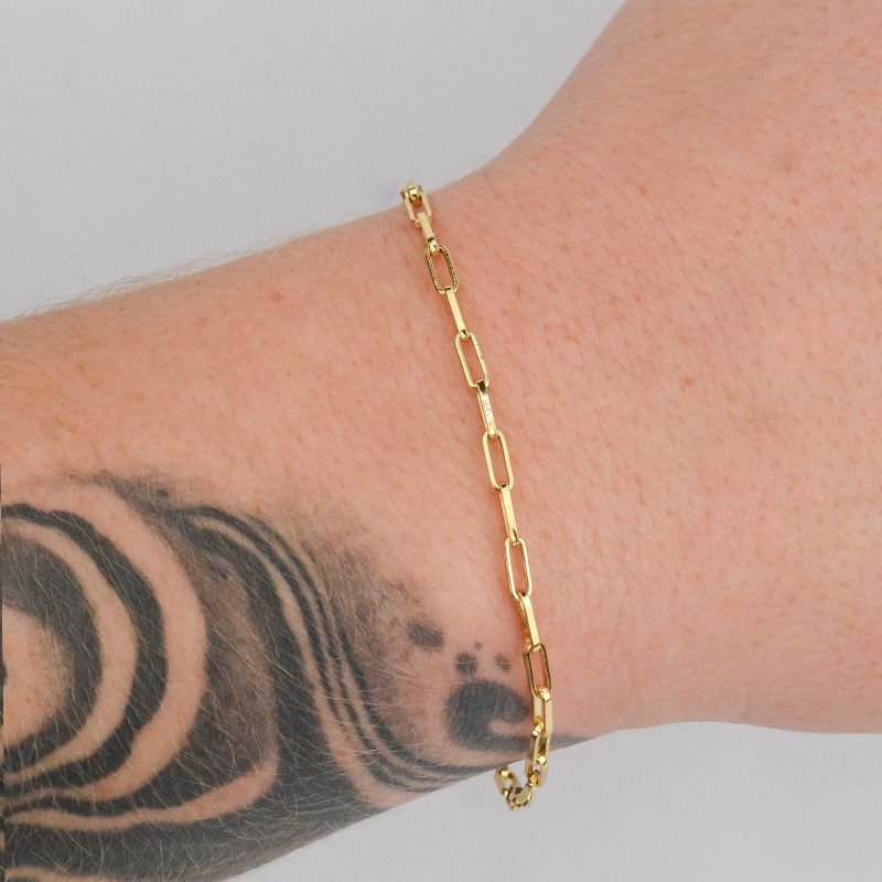 Pulseira Elo Alongado 2,5mm Fecho Canhão