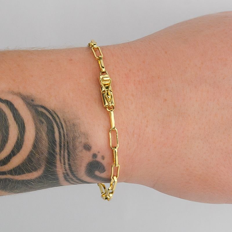 Pulseira Elo Alongado 3,5mm Fecho Gaveta