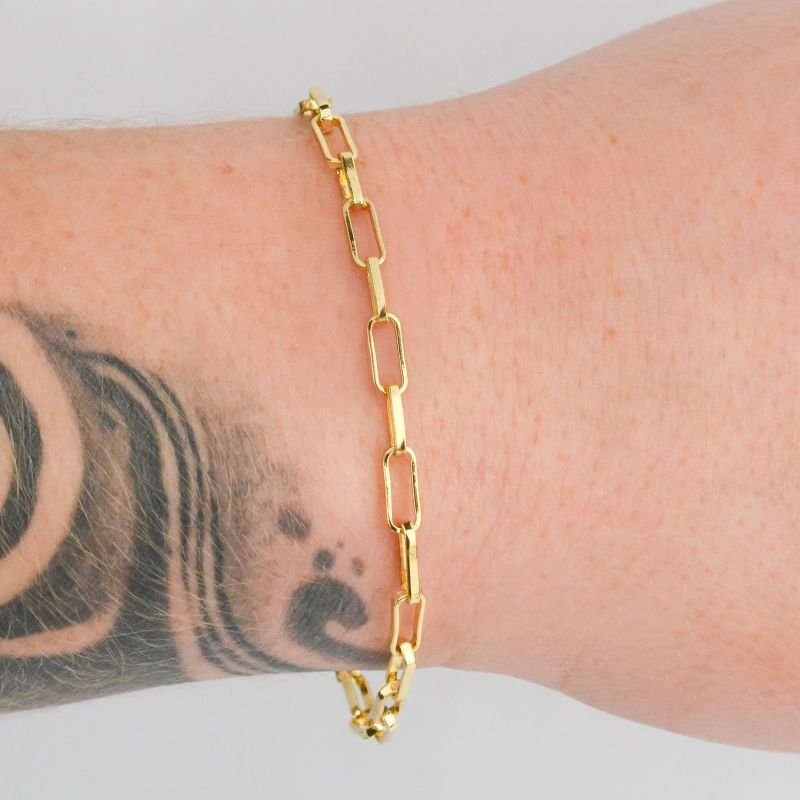 Pulseira Elo Alongado 3,5mm Fecho Gaveta