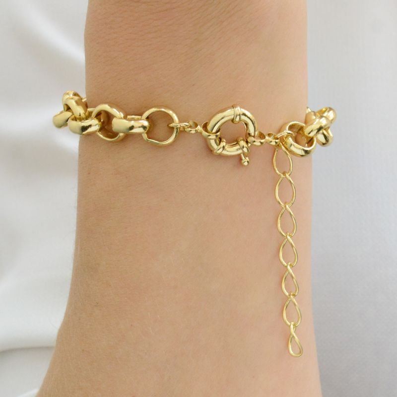 Pulseira Elo Português 10mm Fecho Bóia