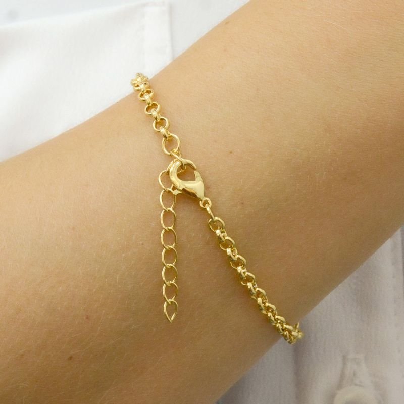 Pulseira Elo Português com Menino Cravejada