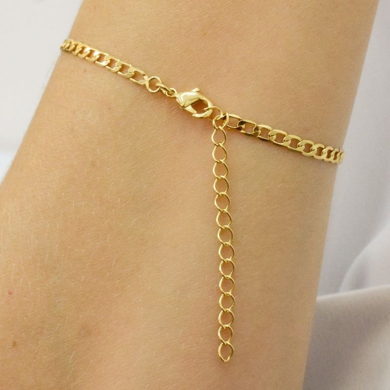 Pulseira Elos Grumet com AMOR Cravejado