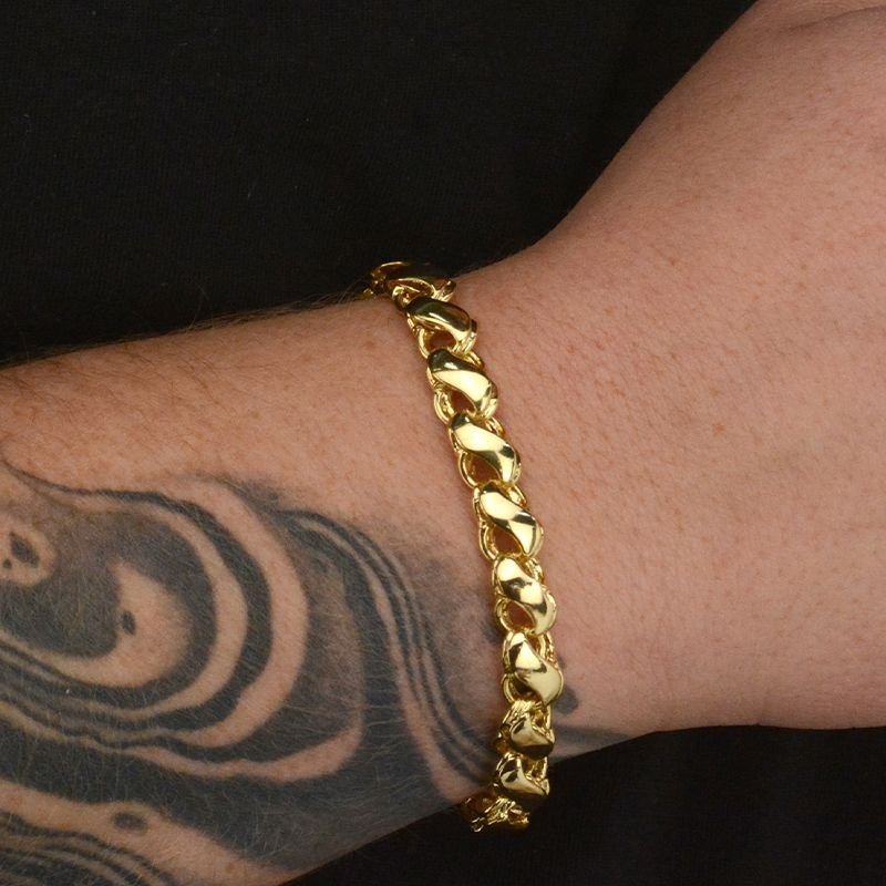 Pulseira Friso S 8mm Fecho Gaveta Trava Dupla