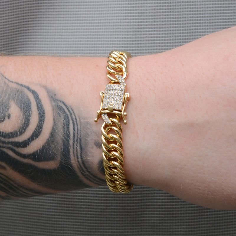 Pulseira Grumet Dupla 10mm Oca Fecho Gaveta Cravejado