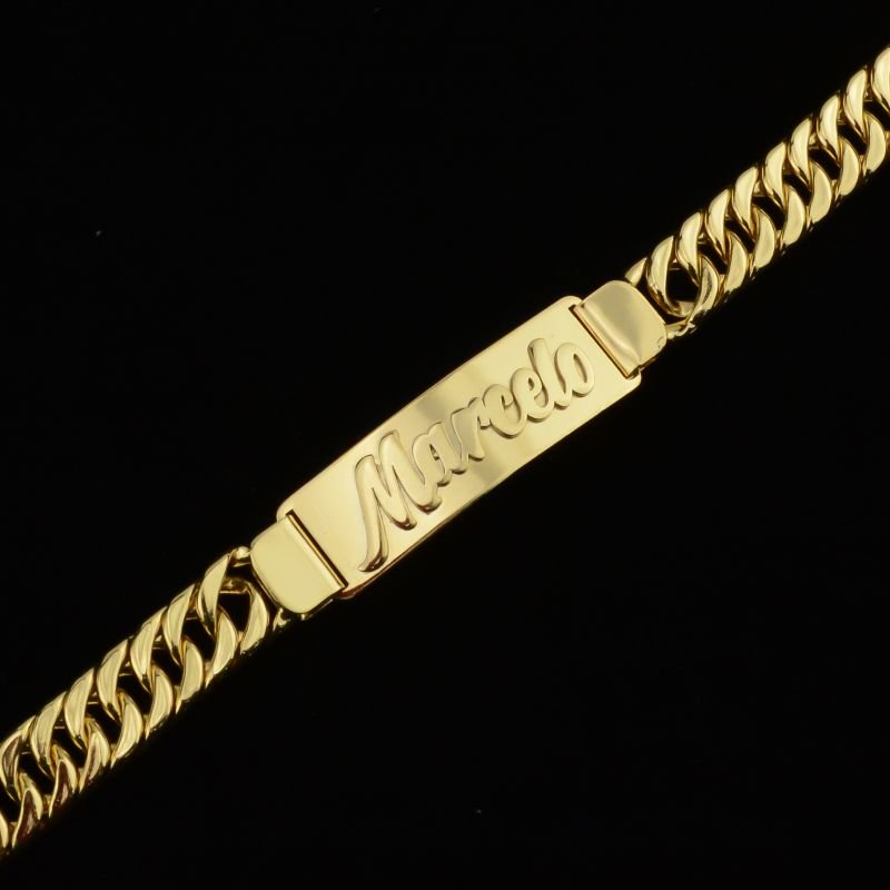 Pulseira Grumet Dupla 13mm Oca com Chapa Personalizada