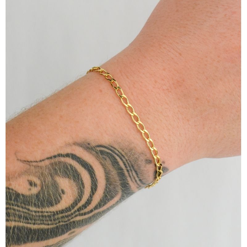 Pulseira Grumet Elo Longo 3mm Fecho Gaveta Duplo