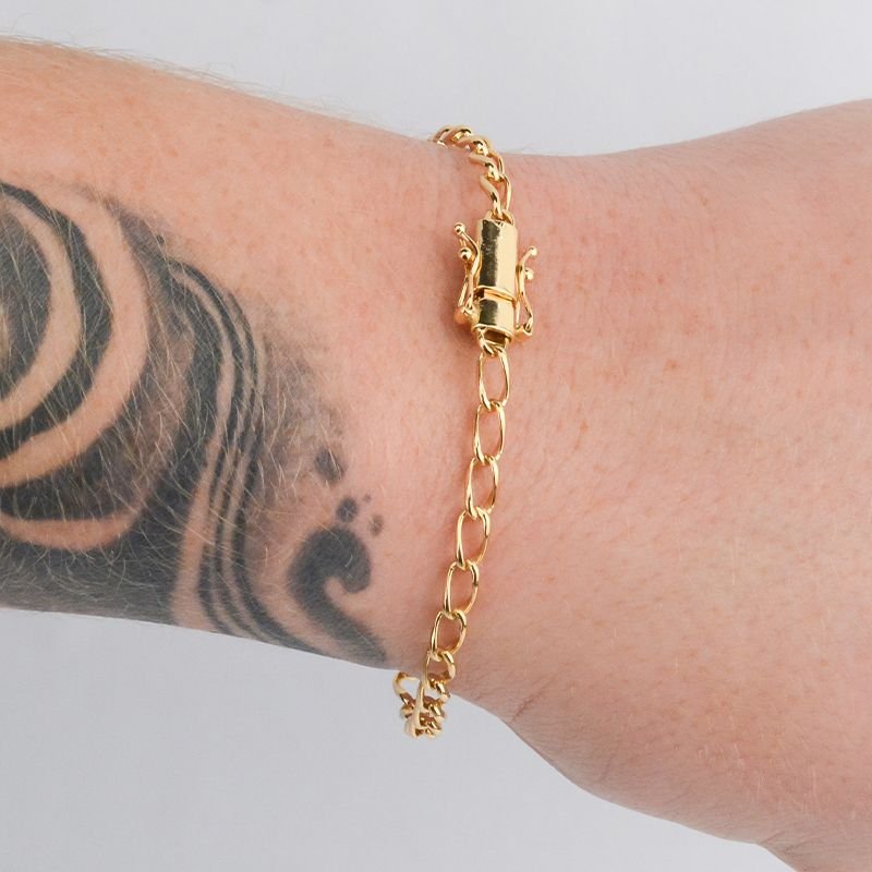 Pulseira Grumet Retorcida 4mm Fecho Gaveta Trava Dupla