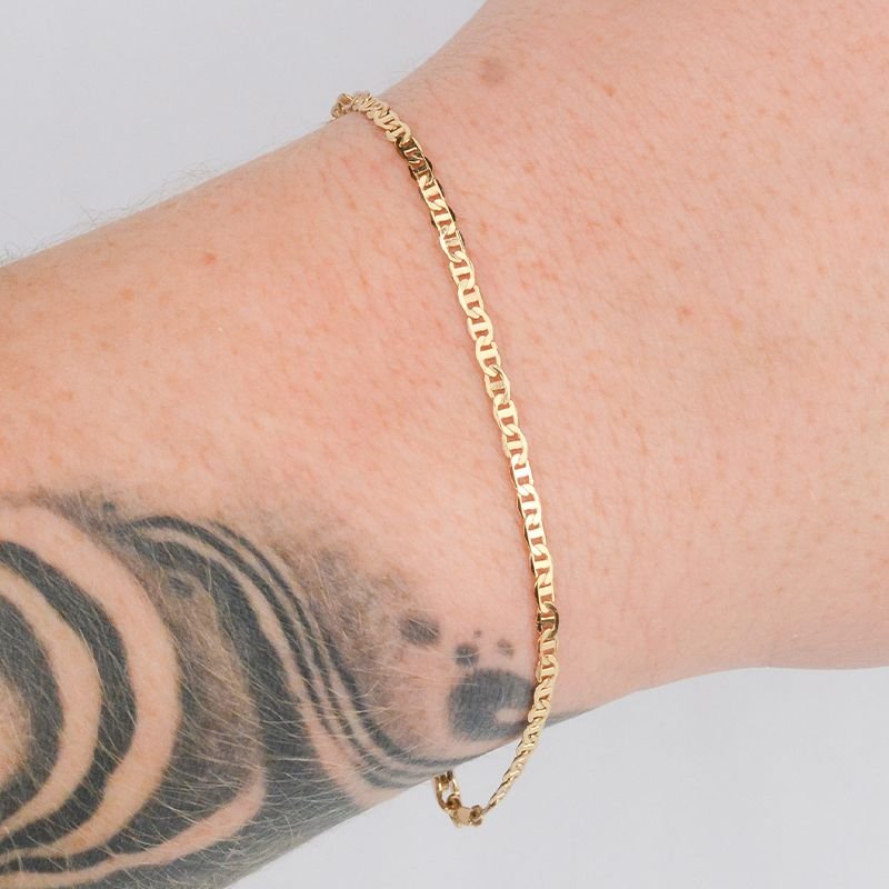 Pulseira Piastrine 2mm com Fecho Lagosta