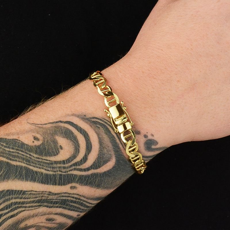 Pulseira Piastrine 9mm com Fecho Gaveta Dupla