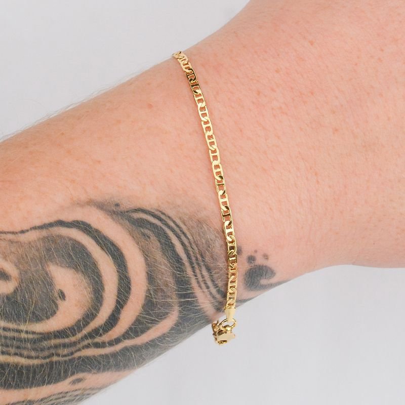 Pulseira Piastrine Flat 3mm com Fecho Gaveta