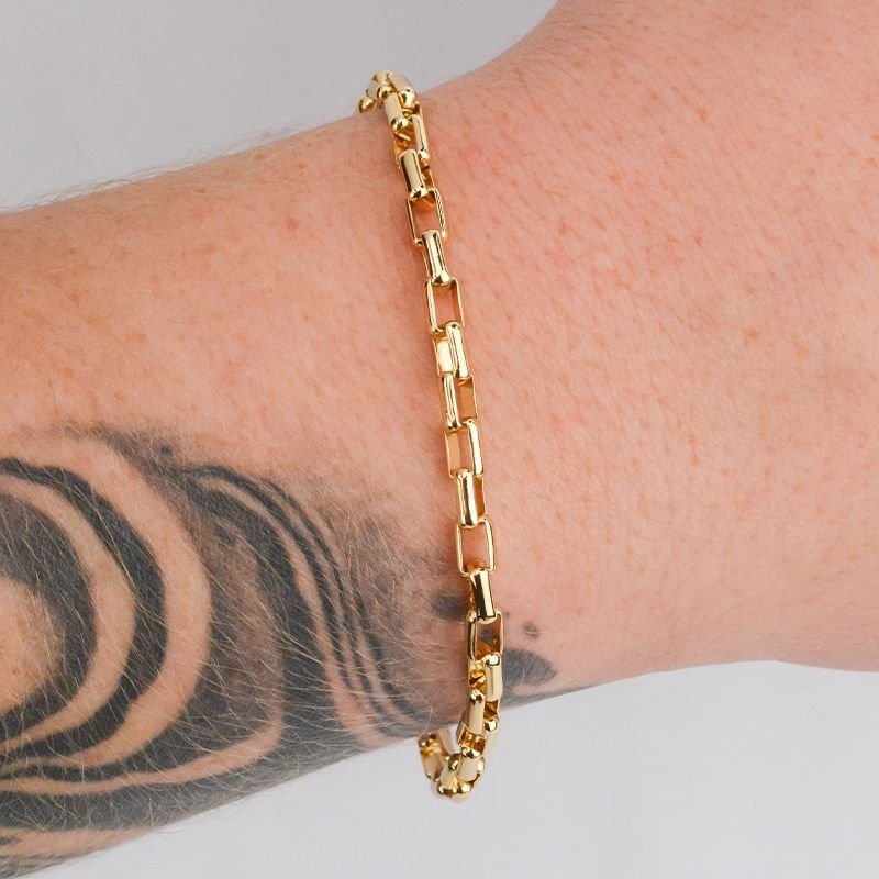 Pulseira Veneziana Abaulada 4mm com Fecho Canhão