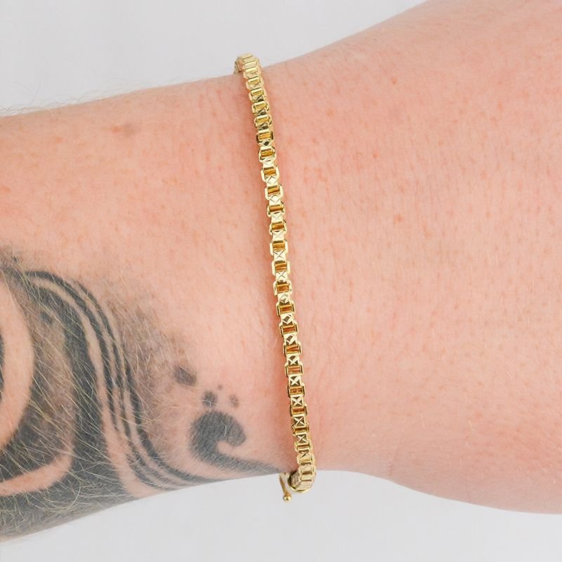 Pulseira Veneziana Detal 3mm com Fecho Canhão